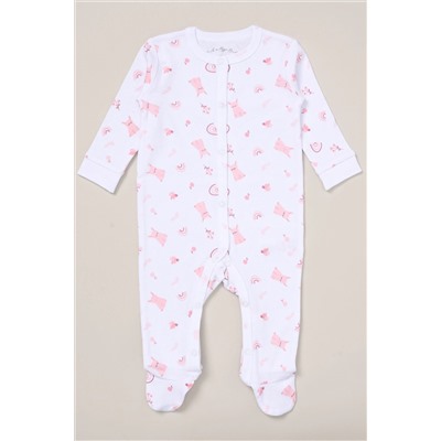 Rock-A-Bye Baby Boutique Pink Printed All in One Cotton 5-Piece Baby Gift Set