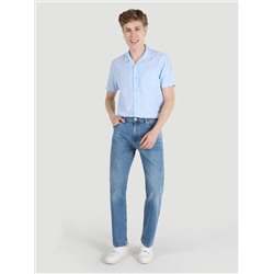 045 David Regular Fit Синие мужские джинсовые брюки с нормальной талией и прямыми штанинами