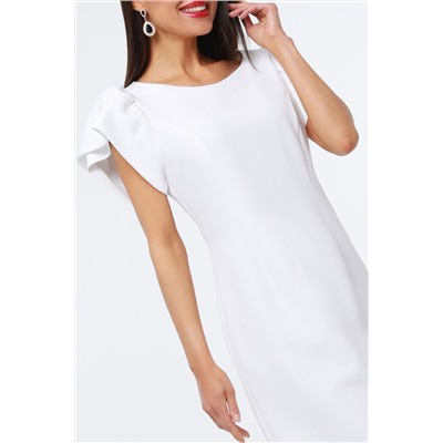 Платье короткое белого цвета с рукавами-крылышками