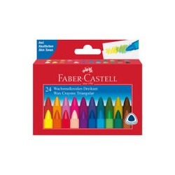 Мелки восковые Faber-Castell, 24цв., трехгранные, картонная упаковка