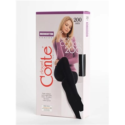 CONTE MICROCOTTON 200 Теплые Колготки женские с хлопком