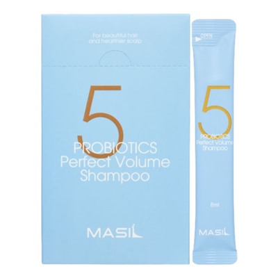 MASIL 5 PROBIOTICS PERFECT VOLUME SHAMPOO Шампунь для увеличения объема волос с пробиотиками 8мл*20