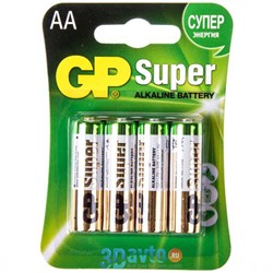 Батарейка AA GP LR 06 4BL SUPER  комплект 4шт