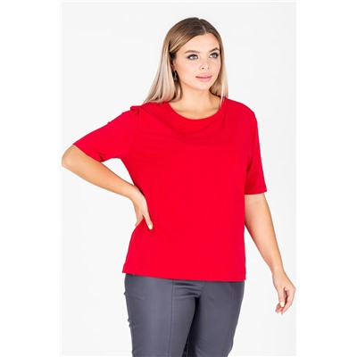 Однотонная футболка красного цвета 50 размера