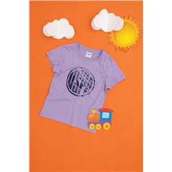 Базовая сиреневая футболка с круглым вырезом для мальчиков Неожиданная скидка в корзине