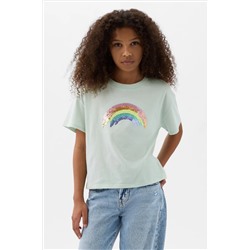 Gap Sequin Horse Graphic Short Sleeve Crew Neck T-Shirt (4-13yrs)