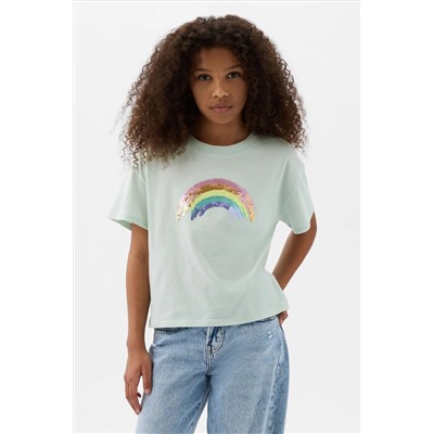 Gap Sequin Horse Graphic Short Sleeve Crew Neck T-Shirt (4-13yrs)