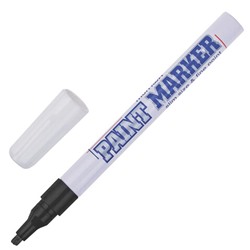 Маркер-краска лаковый (paint marker) MUNHWA “Slim“, 2 мм, ЧЕРНЫЙ, нитро-основа, алюминиевый корпус, SPM-01