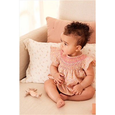 Pink Ditsy Floral Print Baby Romper (0mths-2yrs)