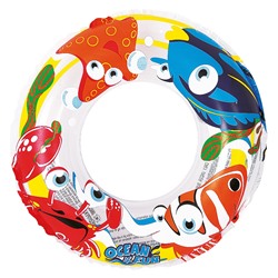 Надувной круг для плавания Jilong "Тропические рыбки" (50 см, красный)