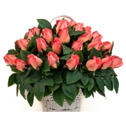 Искусственные цветы, Корзина с цветами для проведения обряда похорон (1010237) 59 бутонов (42 см)