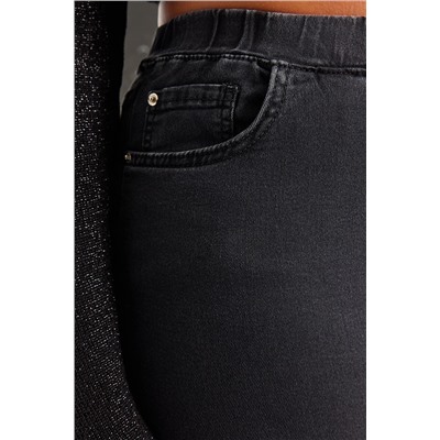 Гибкие джинсы скинни антрацитового цвета с высокой талией TBBAW24CJ00027