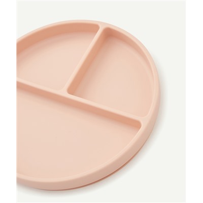 MUSHIE
ASSIETTE ROSE 3 COMPARTIMENTS EN SILICONE POUR BÉBÉ