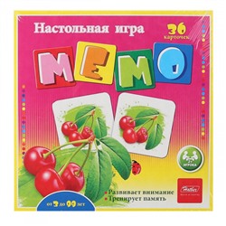 Игра развивающая МЕМО Фруктовый коктейль 36 карточек, картон Hatber 36ИнМ_11098