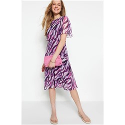 Пурпурное тканое платье с принтом TWOSS20EL0908
