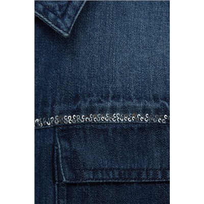 Reiss Sandie Embellished Denim Shirt