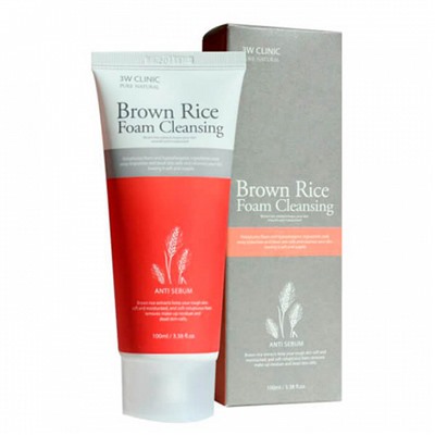 3W Clinic  Cleansing  Foam(100ml) BROWN RICE / Пенка для умывания Рисовая