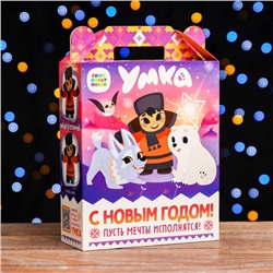 Новый год. Коробка подарочная складная "Умка" 17 х 7 х 25 см.