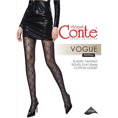 CONTE Vogue Колготки женские в ромбы с эффектом мелкой сетки