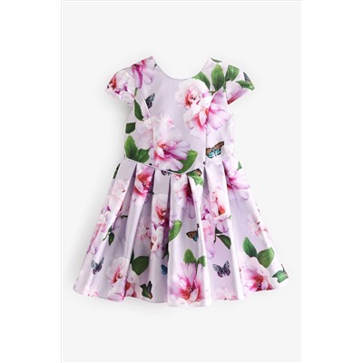 Baker by Ted Baker Lilac Purple Floral Satin Dress