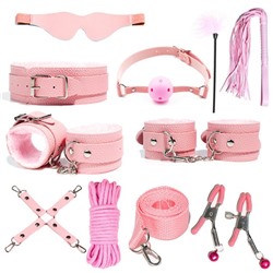 Эротический БДСМ набор Оки-Чпоки, розовый, 11  предметов