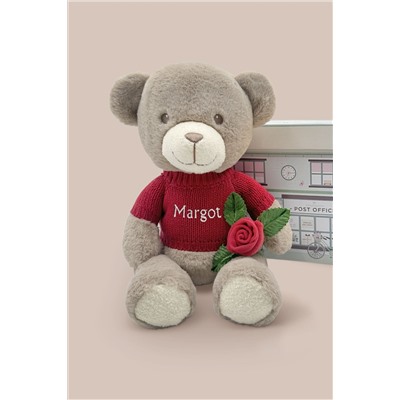 Valentine's Day Frankie Bear Soft Toy and Baby Rosebud Sock - Personalised