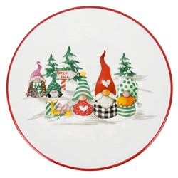 Блюдо "Рождественские гномы" d=24см (керамика) (подарочная упаковка)