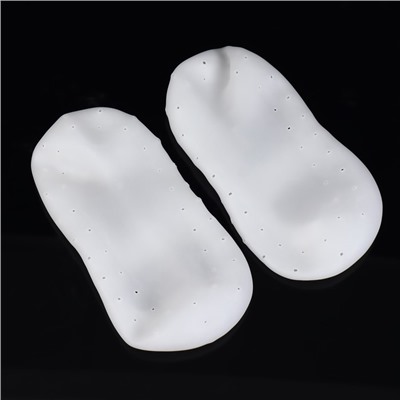 Носочки для педикюра, силиконовые, с перфорацией, с лямкой, 15 × 9 см, размер S, цвет белый