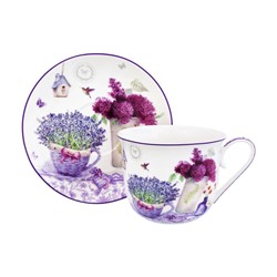 Чайн. пара 2 пр. 500 мл 14*11*8,5 см "Лаванда" NEW BONE CHINA