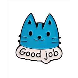 Металлический значок "Котик Good Job"