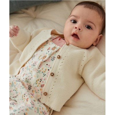 CARDIGAN BÉBÉ EN TRICOT ÉCRU