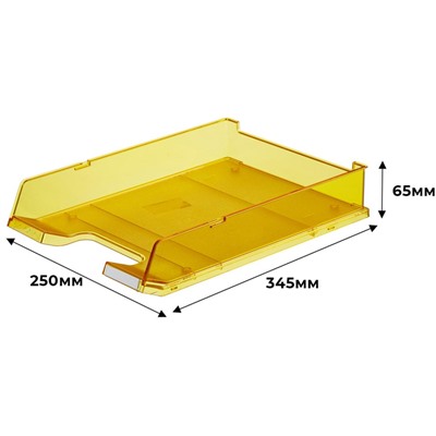 Лоток горизонтальный HAN с инд.окном прозрачно-желтый арт.HA1020/25, C4