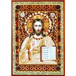 Алмазная мозаика/ подрамник/ частичная выкладка/ круглые стразы/ 40х50см/ арт.S222 Икона Иисуса Христа
