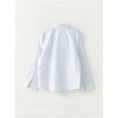 LC Waikiki Поплиновая рубашка в полоску с длинными рукавами для мальчика