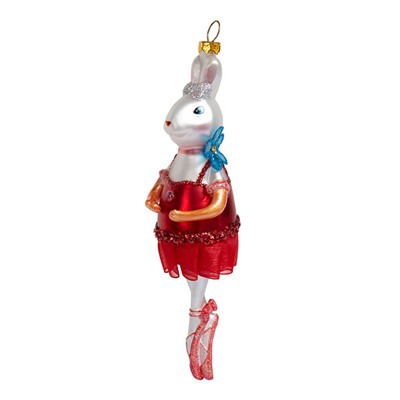 Кролик-балерина "Танец на пуантах" (стекло) 5х4,5х18 см