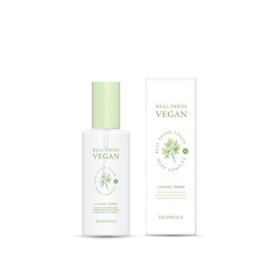 DEOPROCE REAL FRESH VEGAN CALMING TONER Успокаивающий тонер для лица с растительными экстрактами 200мл