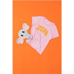 Розовая базовая футболка для девочек Неожиданная скидка в корзине