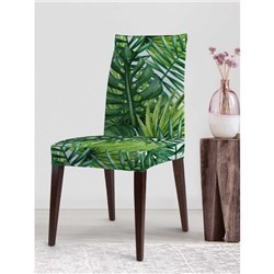 Чехол на стул «Тропические листья», декоративный, велюр