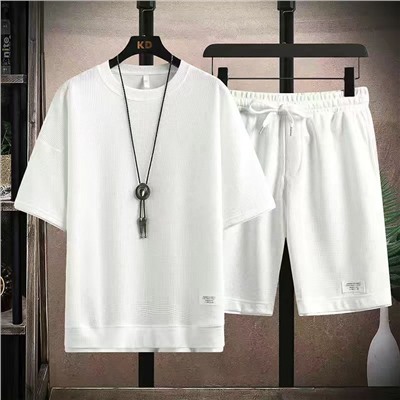 Костюм шорты + футболка, арт МЖ161, цвет: белый