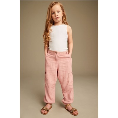 Pink Linen Cargo Trousers (3-16yrs)