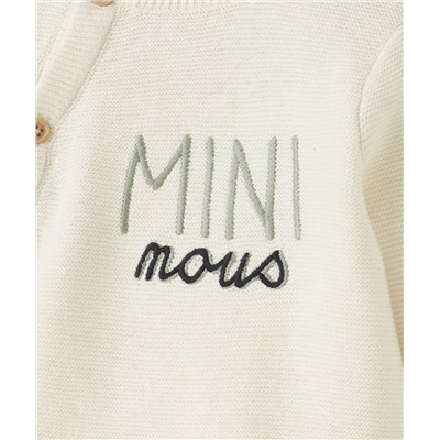 LE PULL ÉCRU EN COTON AVEC MESSAGE BRODÉ BÉBÉ