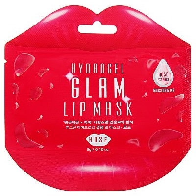 [BEAUUGREEN] Гидрогелевые патчи для губ РОЗА Hydrogel Glam Lip Mask Rose, 3 гр*1 шт