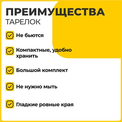 Одноразовые тарелки плоские, КОМПЛЕКТ 100 шт., пластик, d=220 мм, СТАНДАРТ, белые, ПП, холодное/горячее, LAIMA, 602649