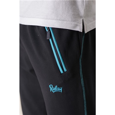 Спортивные брюки М-1103: Тёмно-синий / Бирюза