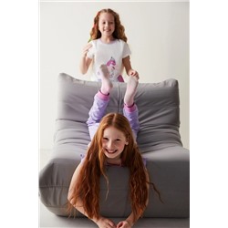 Вязаный пижамный комплект с рисунком для девочек из двух предметов PNTMA75023IY-MIX