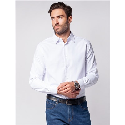 Рубашка мужская с контрастными внутренними элементами из фактурного хлопка  с ПЭ