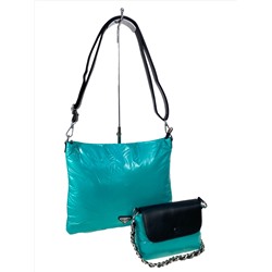 Cтильная женская сумка-шоппер из водооталкивающей ткани, цвет бирюза