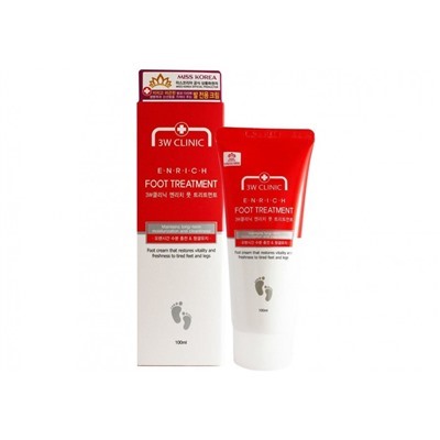 3W Clinic Foot Treatment cream/  Восстанавливающий крем для ног