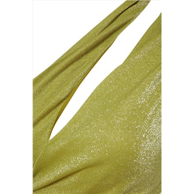Светло-зеленое блестящее серебристое вязаное вечернее платье на подкладке TPRSS22EL0403