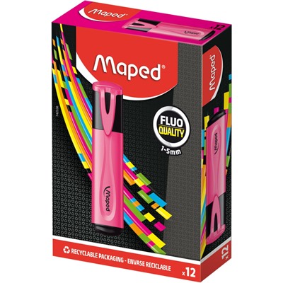 Маркер текстовыделитель Maped FLUO PEP'S CLASSIC 1-5 мм, розовый,742536